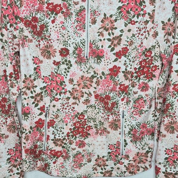 Laura Ashley Floral Print Half Zip Athletic Top Size Large - Picture 3 of 8